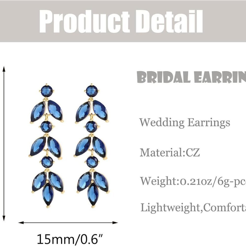 Dangle Earrings Rhinestone Crystal Drop Jewelry for Weddings Proms Parties - Picture 8 of 8
